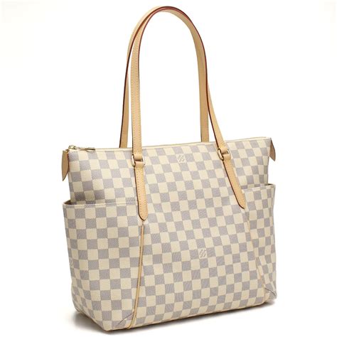 louis vuitton white checked bag